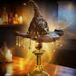 Fitaiengal Magic Hat Lamp Building Set Compatible with Lego- 698 PCS Brown & Gold Stars Night Light Kit - Gothic Desk Decor & Mystical Academy Gift