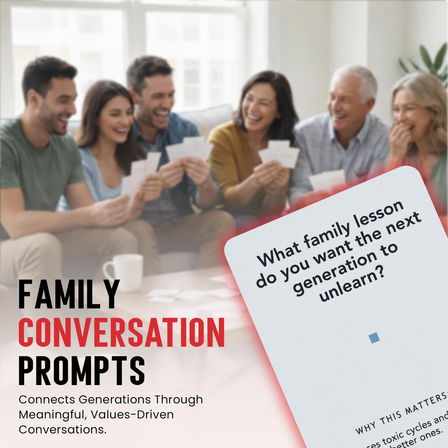 Family Conversation Cards - 52 Guided Prompts & Question Cards for Families - Spark Meaningful Talks, Clarify Wishes & Build Legacy - Conversation