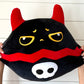 Snuggaboos Jumpo Shadowpaws The Devil Cat Squish: 14-Inch Super Soft Plush Pillow Toy - Unique and Cuddly Black Cat Stuffed Animal Plushie with Red