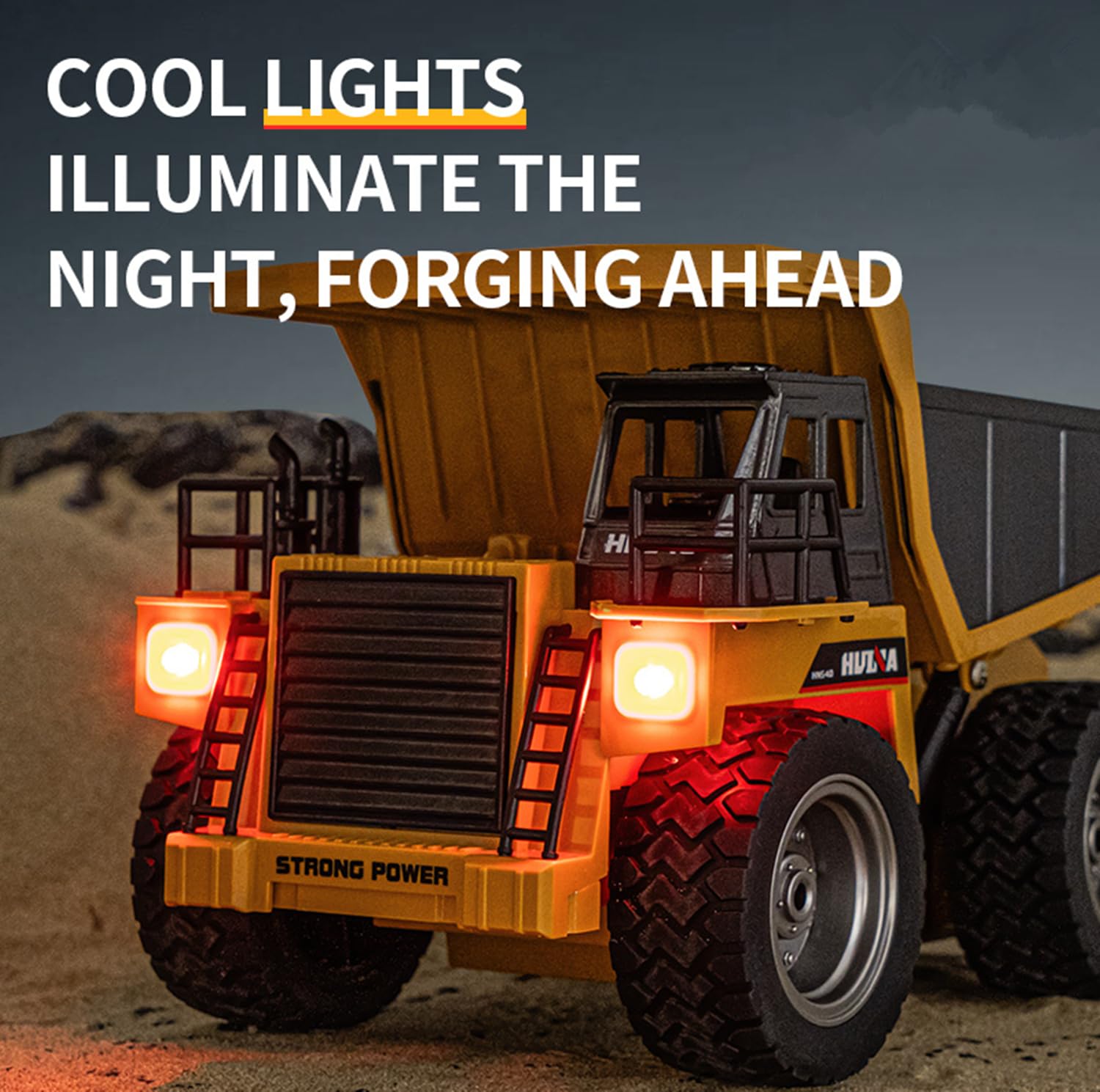HuiNa Remote Control Dump Truck RC Truck Construction Vehicle Truck Toys with Rechargeable Battery for Toddlers Kids Boys and Girls