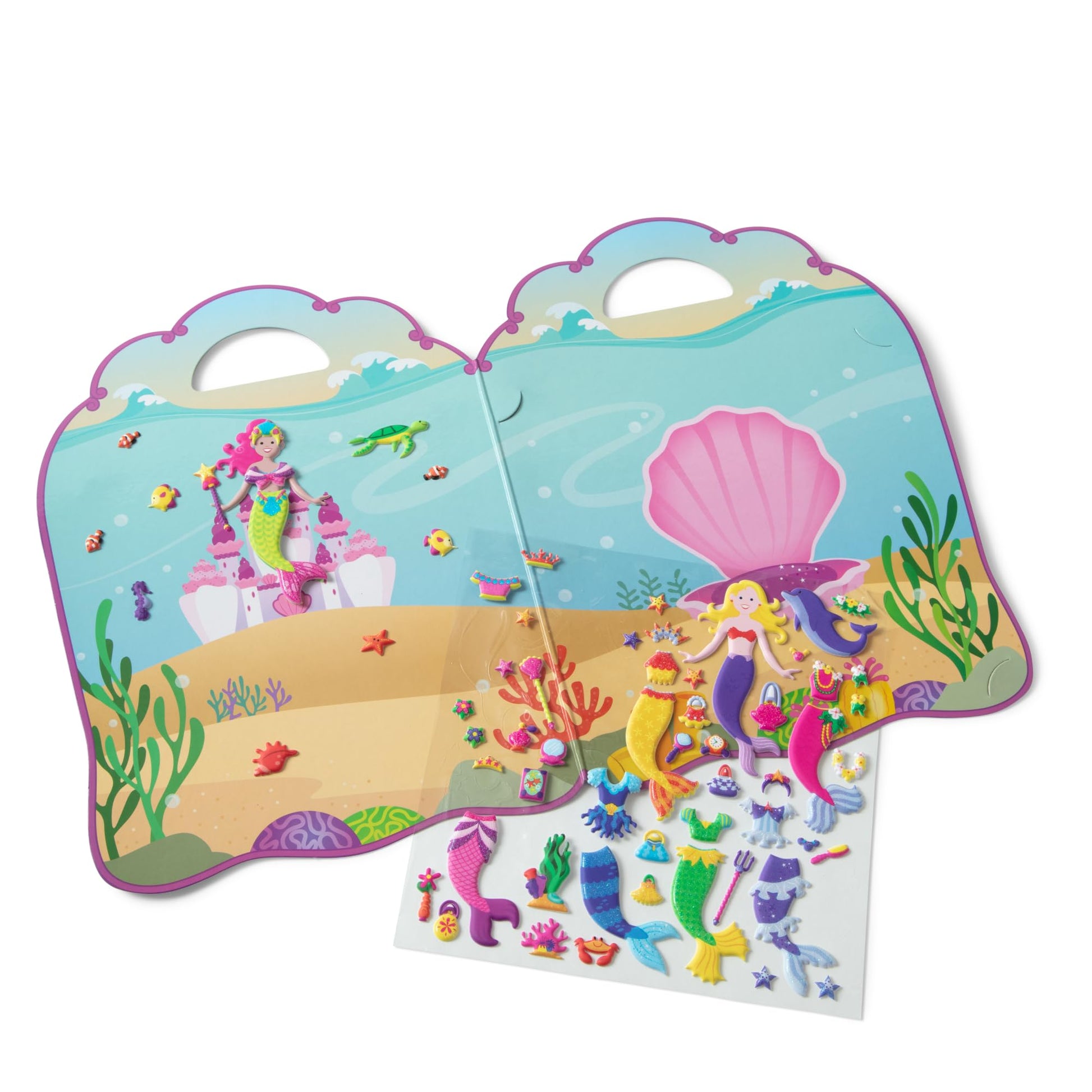 Melissa & Doug Puffy Sticker Activity Books Set of 3 - Princess, Mermaid & Fairy, with 207 Reusable Puffy Stickers and Fold-Out Scenes, Mess Free Play