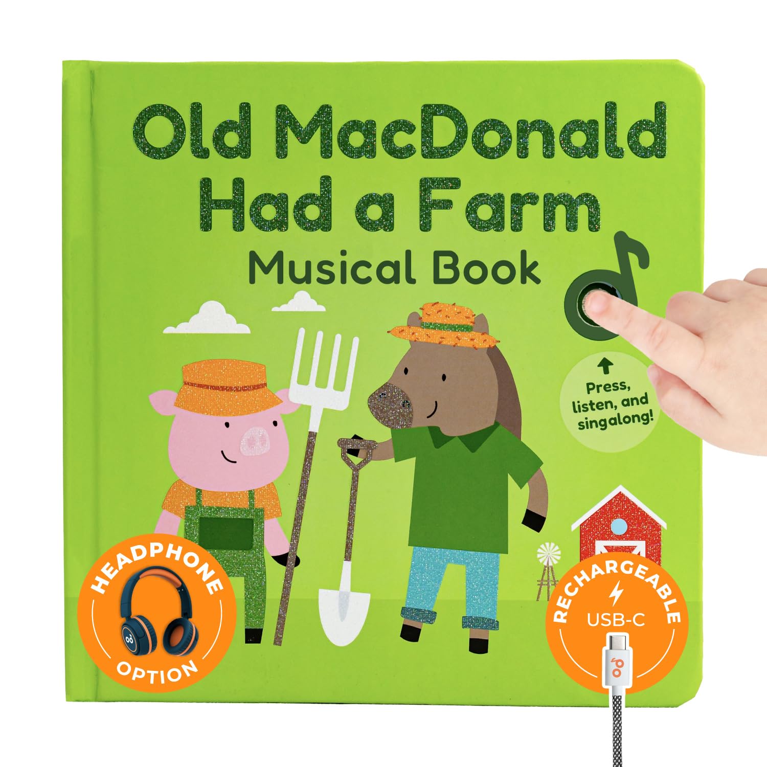 Cali's Books Old Macdonald Had a Farm Music Book for Toddlers 1-3 Years Old - Nursery Rhymes Musical Books, Interactive Baby Sound Book, Singing Toy