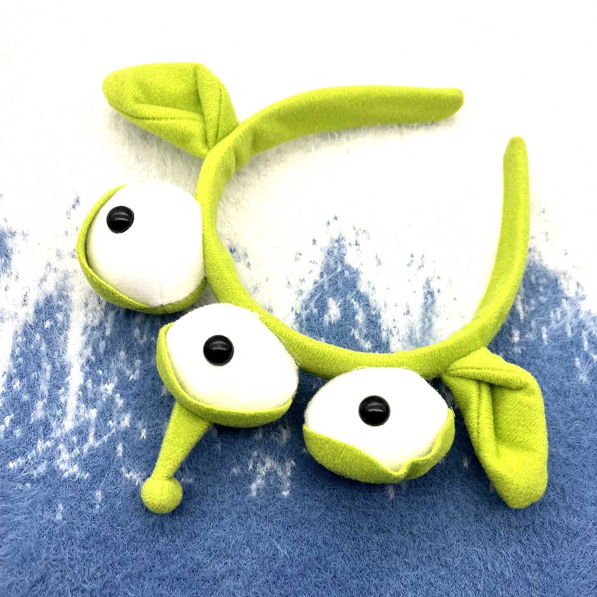 CHAOYUN 1PCS Green Toy Story Alien Headband Stretchy Plushy Three-eyed