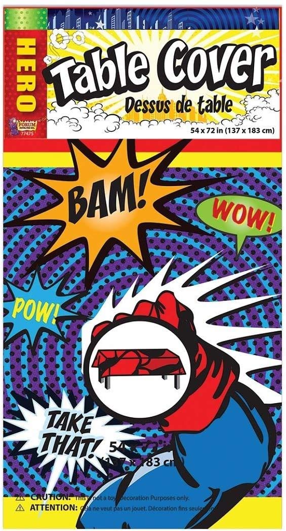 Forum Novelties 77475 Hero Party ware Table Cover, Multi-Color, As Shown, 25 x 30 x 12"
