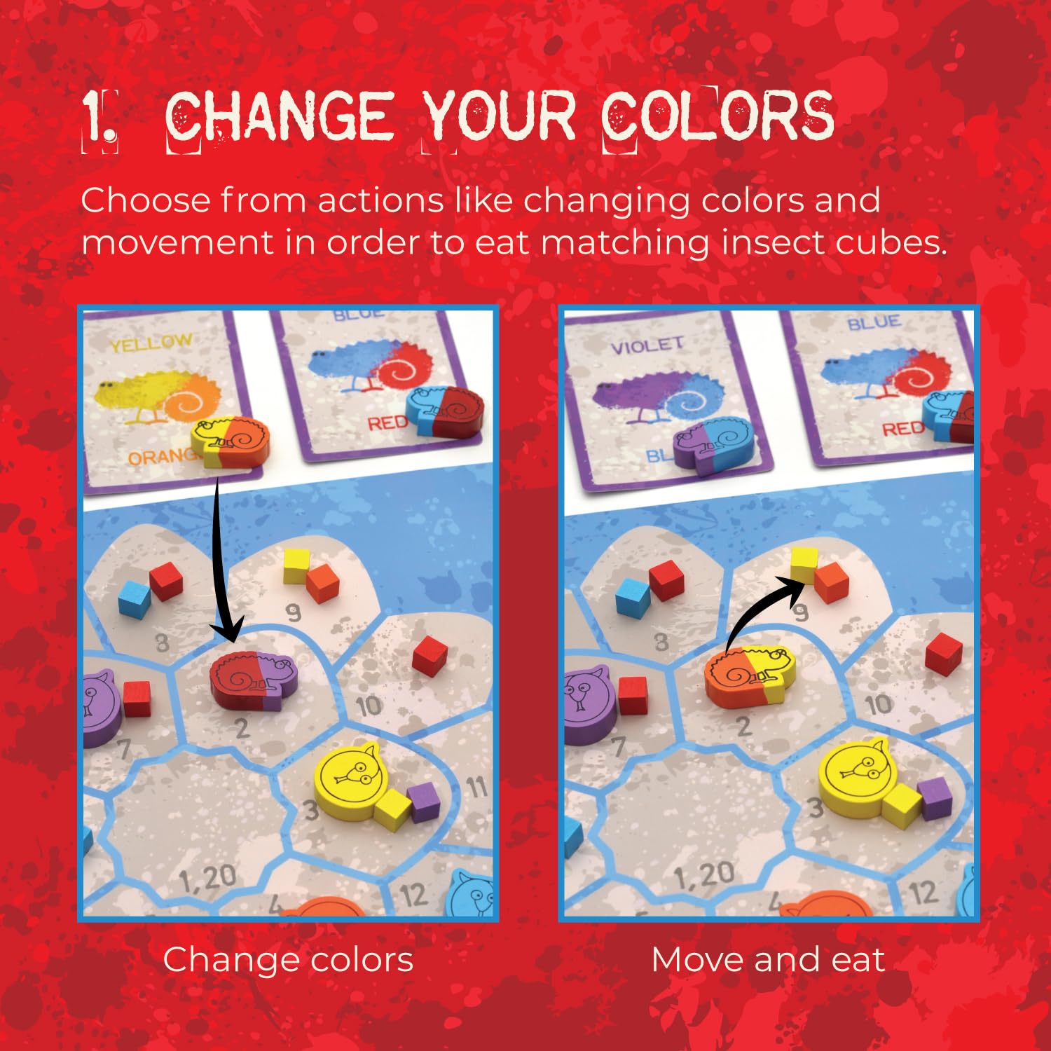 Life of a Chameleon | Mensa Select Strategic Board Game for Adults and Families | Eat Bugs, Avoid Snakes
