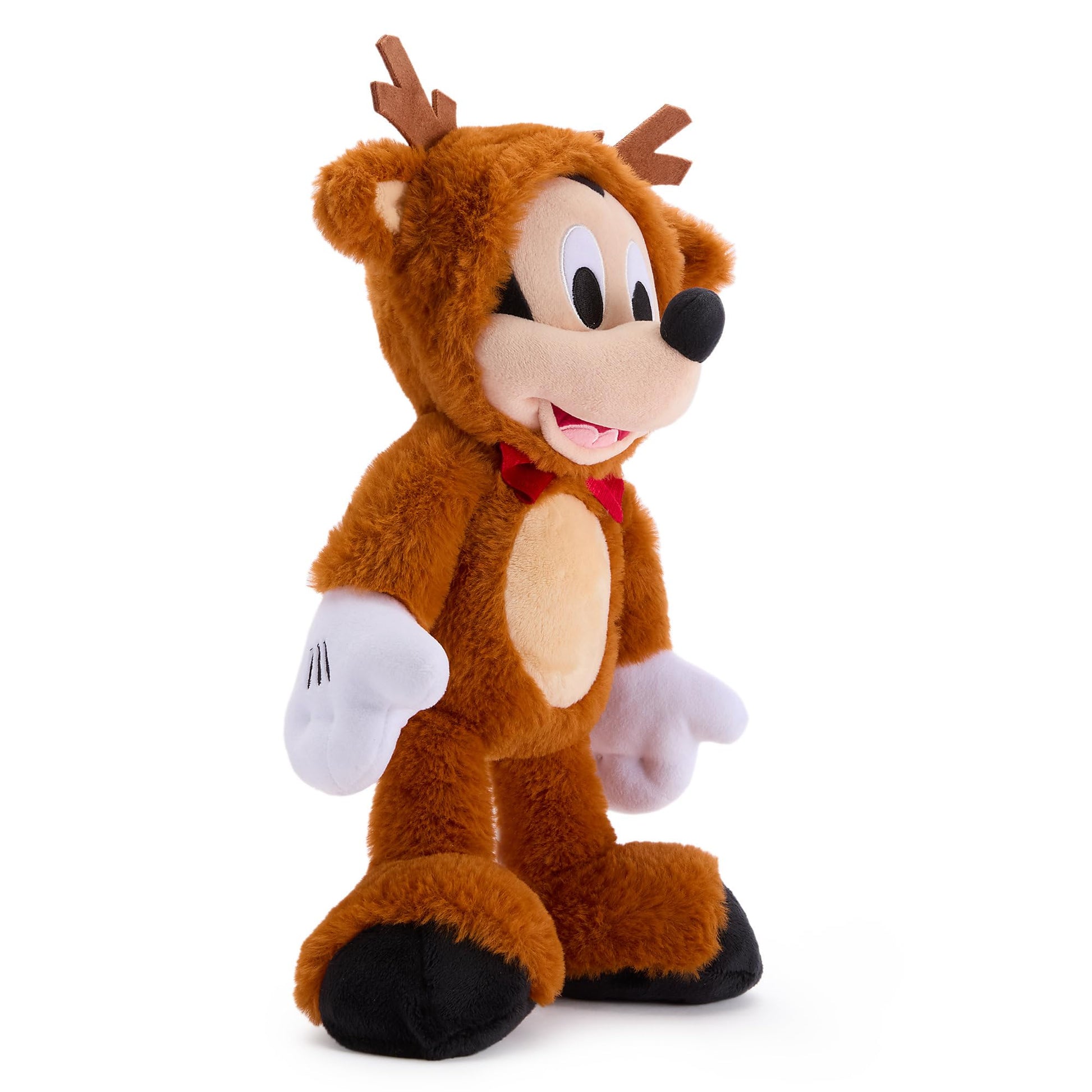 Disney Store Official Mickey Mouse Reindeer Holiday Plush - 15 Inch Christmas Plush Toy in Reindeer Suit with Sparkling Bow Tie - Disney Stuffed
