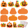 Hifunwu 30Pcs Halloween Foam Pumpkin Craft Kit Decorations with Foam Fall Maple Leaves Rhinestone Stickers for Halloween Thanksgiving Art Crafts