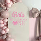 GIOGUK Girls Just Wanna Be One Decal - First Birthday Party Decorations Wall Decals, Sweet Girls 1st Birthday Party Supplies Wall Sticker, Pink Bow