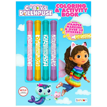 Dreamworks Gabby's Dollhouse Coloring Book Set for Kids - Activity Book Bundle with Coloring Pages, Stickers, Games, Puzzles, Stampers, More | Gabby's