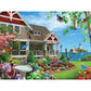 Bits and Pieces - Blooming Beach House Coastal Jigsaw Puzzle by Artist Alan Giana - Floral Beach Cottage & Seaside Landscape Puzzle for Adults (500