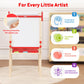 Belleur Wooden Art Easel for Kids 2+, Adjustable Double Sided Easel for Toddlers with Dry-Erase Board & Magnetic Whiteboard & Paper Roll Rod, 28"-40"