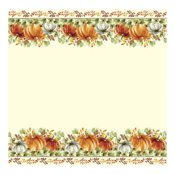 Vibrant Orange Watercolor Fall Pumpkins Plastic Table Cover - 54" x 84" (1 Pc.) - Perfect for Autumn & Thanksgiving Celebrations