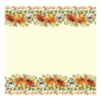 Vibrant Orange Watercolor Fall Pumpkins Plastic Table Cover - 54" x 84" (1 Pc.) - Perfect for Autumn & Thanksgiving Celebrations