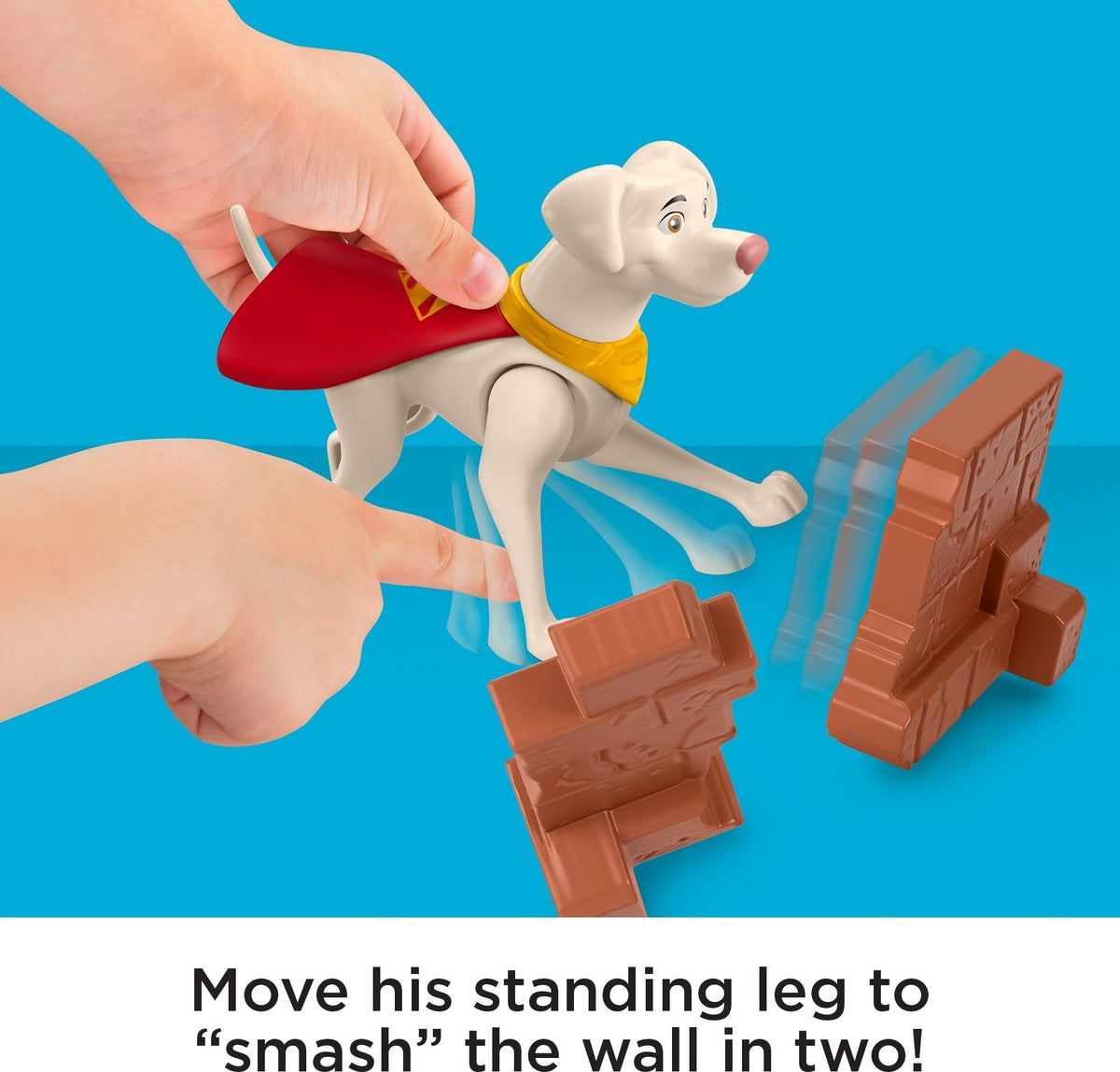Fisher-Price DC League of Super-Pets Preschool Toy Hero Punch Krypto Poseable Figure & Accessories Set for Pretend Play Kids Ages 3+ Years