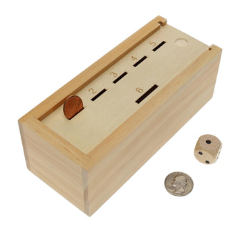 WE Games Wooden Super Six Penny Game - A Luck & Strategy Coin Game with Dice