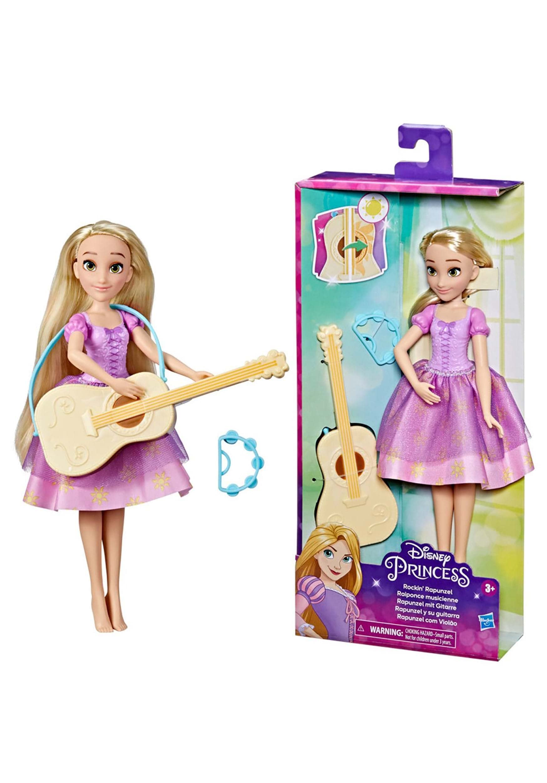Disney Princess Everyday Adventures Rockin' Rapunzel Fashion Doll and Color-Change Guitar, Disney's Tangled Toys for Kids 3 and Up