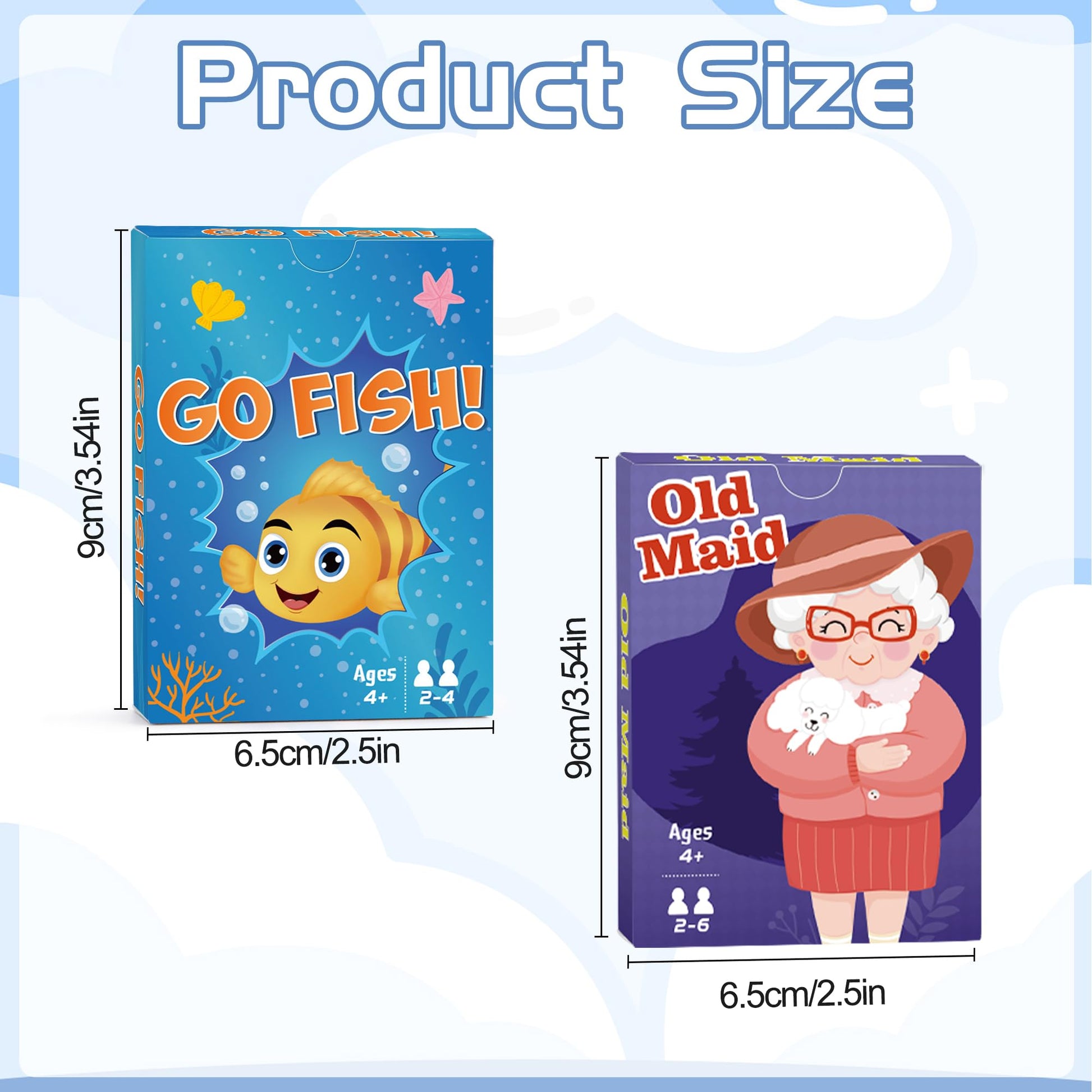 Card Games,Go Fish and Old Maid Card Game for Kids Ages 4-8,Fun Classic Interactive Games for Kids Toddlers Adults,Perfect for Stocking Stuffers