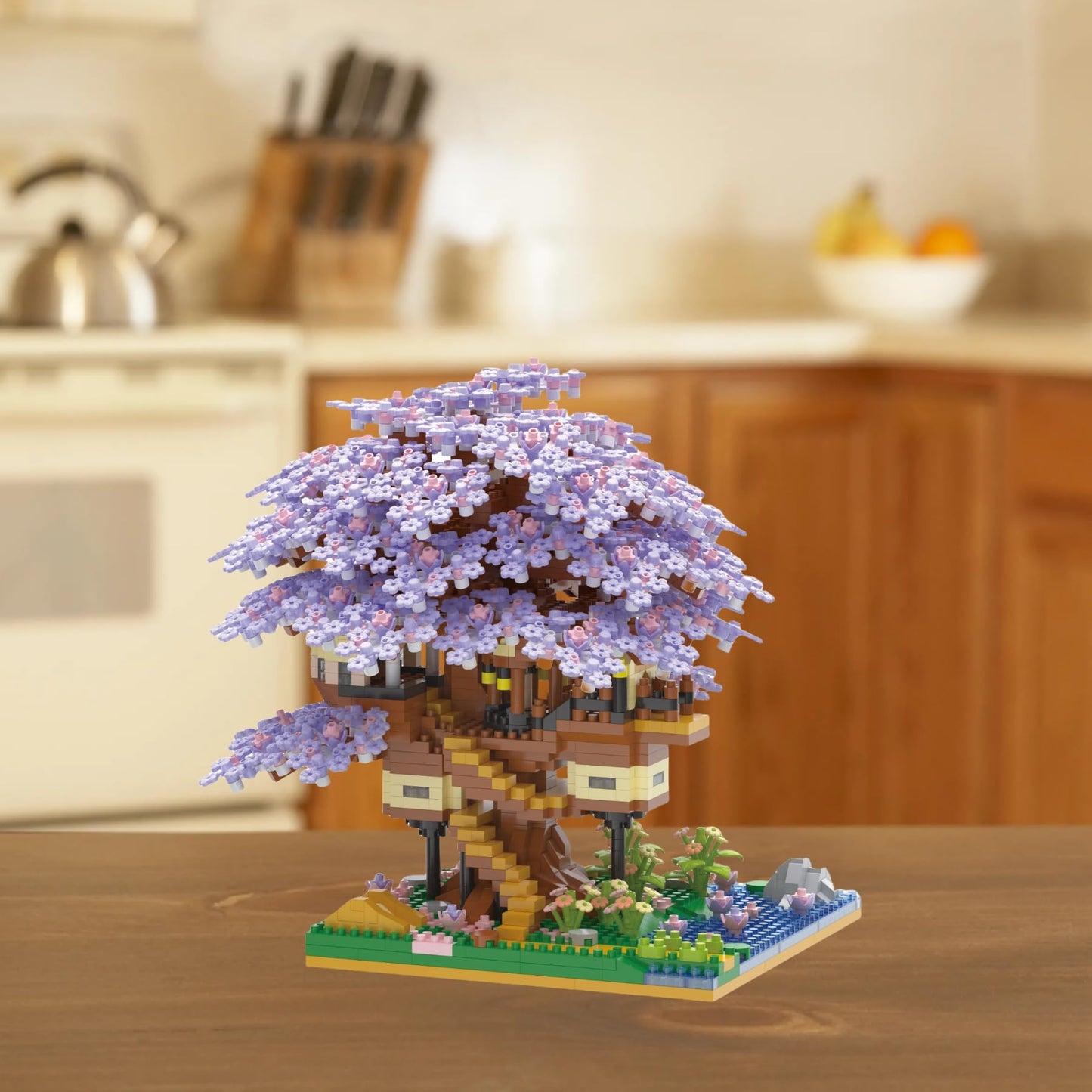 Kadablk Japanese Cherry Blossom Bonsai Tree,Sakura Tree House Model Micro Blocks Set, 2229 PCS Mini Bricks, Gift for Adults and Teens