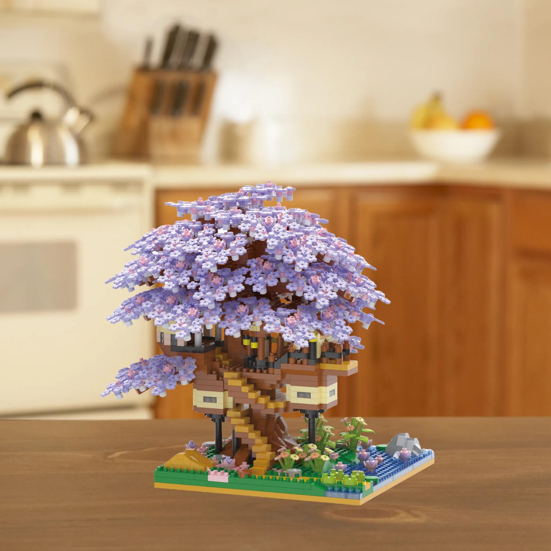 Kadablk Japanese Cherry Blossom Bonsai Tree,Sakura Tree House Model Micro Blocks Set, 2229 PCS Mini Bricks, Gift for Adults and Teens