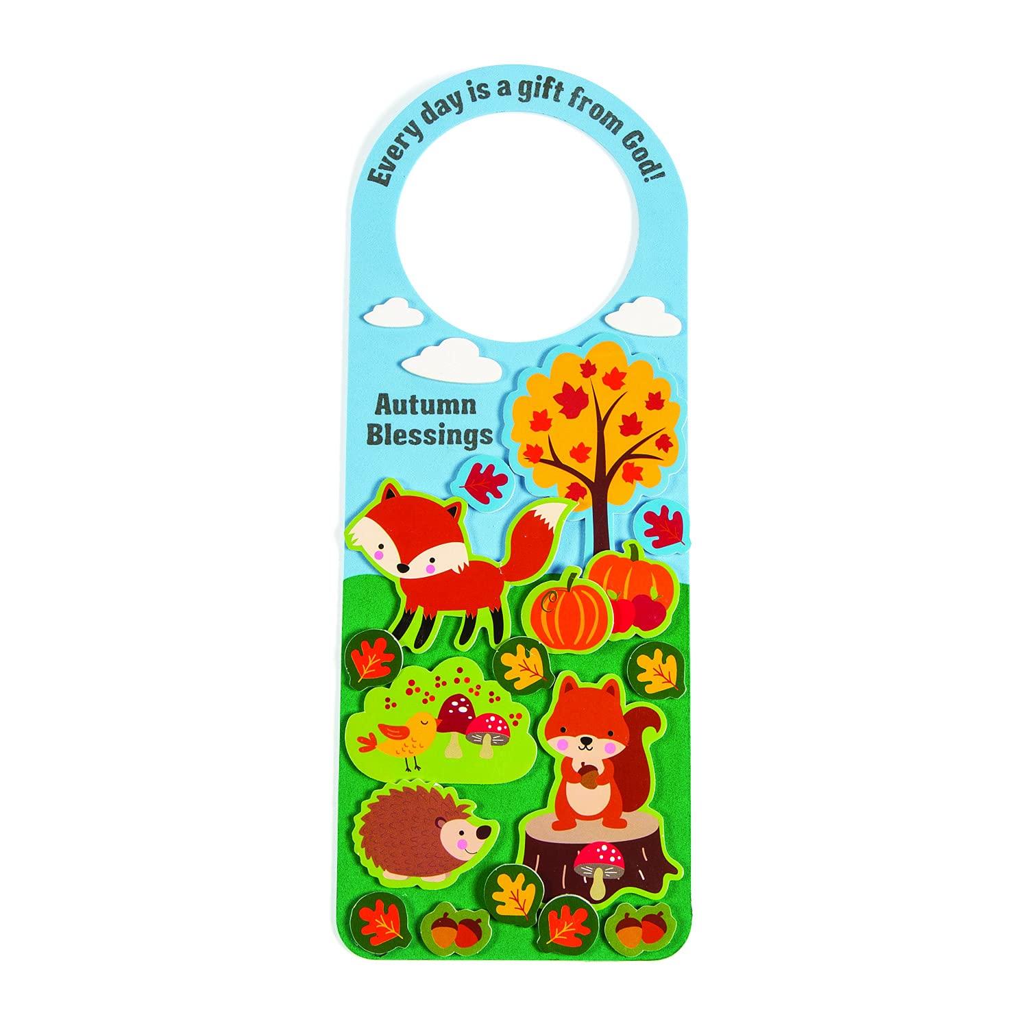 Fun Express Faith Fall Animal Door Hanger CK - Craft Kits - 12 Pieces
