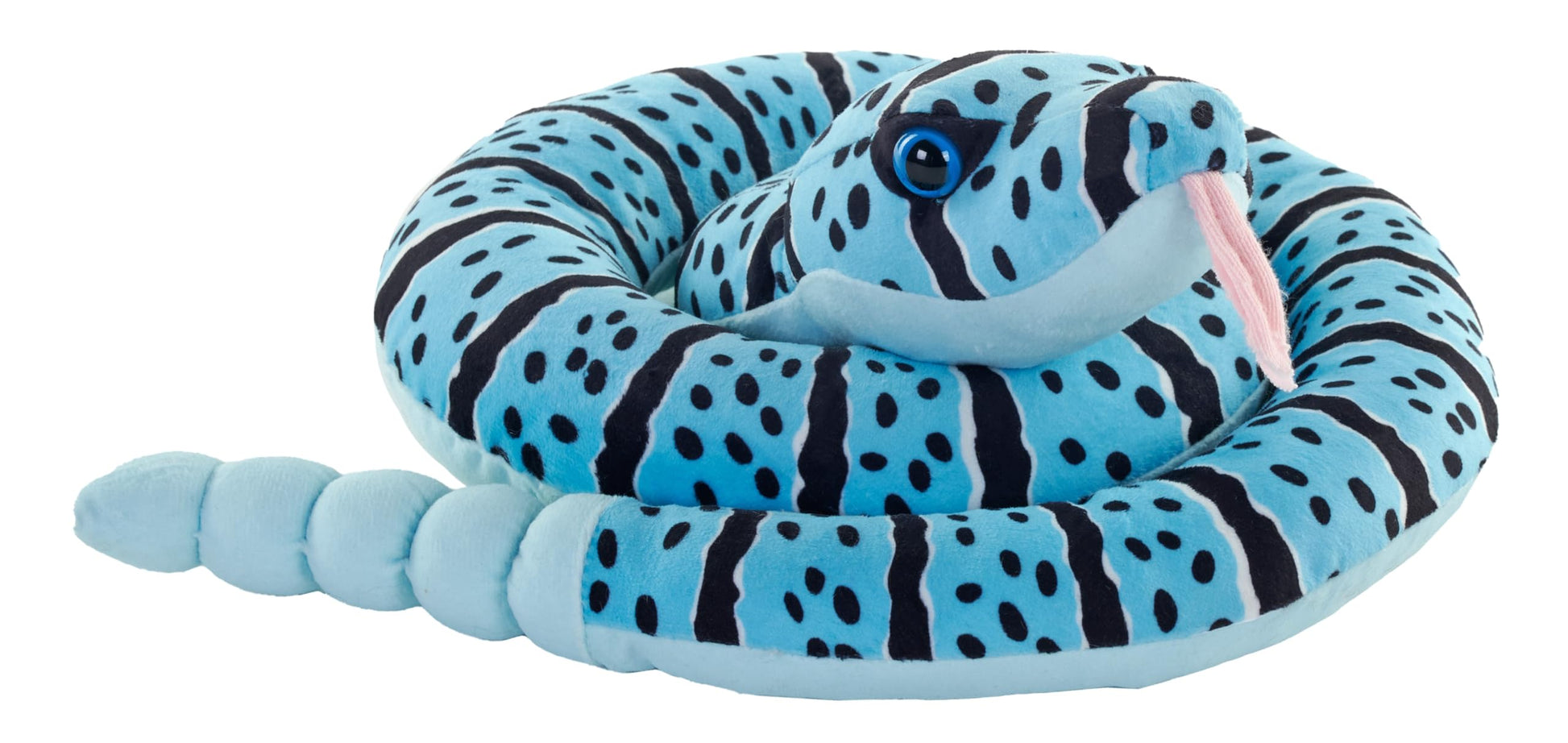 Wild Republic Green Coiled Snakes Blue Rock Rattlesnake Stuffed Animal -36"