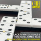 Black and White Double 6 Two Tone Jumbo Domino Tiles with Spinner