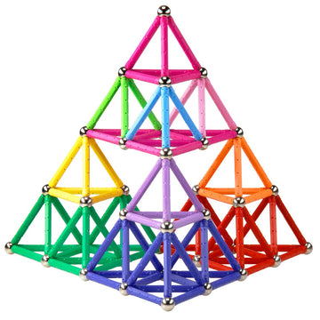 ELONGDI Magnetic Building Blocks, [ 132 Pieces ] Lengthen Building Sticks Set, Magnet Stem Toys Set Non-Toxic Building 3D Puzzle Boys Toys for Kids