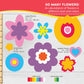 FreshCut Crafts: 280 Pieces of DIY Flower Cutouts with IDEA Guide - 2-Sided Punch Out Tulips, Daisies, Daffodils, Flowers Ideal for Spring Craft
