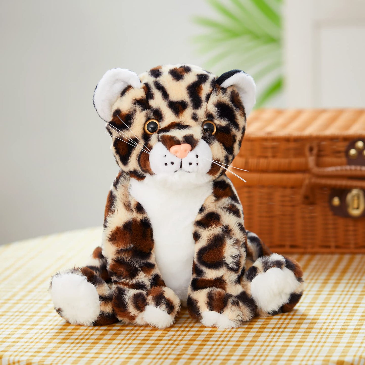 BSTAOFY 10’’ Light up Cheetah Stuffed Animal, Plush LED Leopard Plush Night Light, Companion Bedtime Jungle Toys Glow Afraid of Dark, Valentines