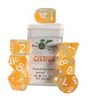 Polyhedral Dice - Citrus w/White, Arch'd4 (7)