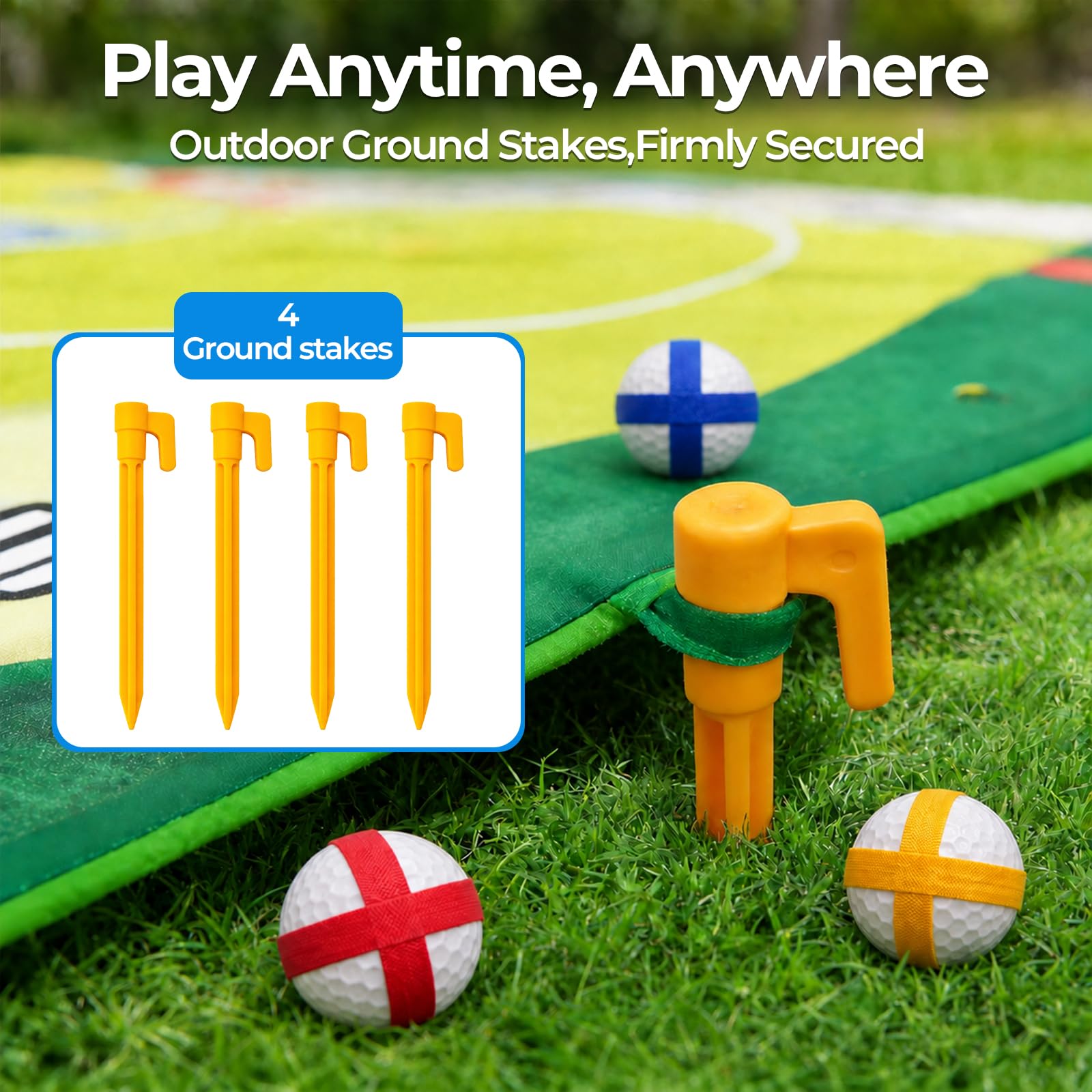 SMOCEN Battle Golf Game Set, Double-Sided Backyard Golf Chipping Game with Golf & Dart Targets, 6×4FT Indoor Golf Mat, Indoor Outdoor Golf Game