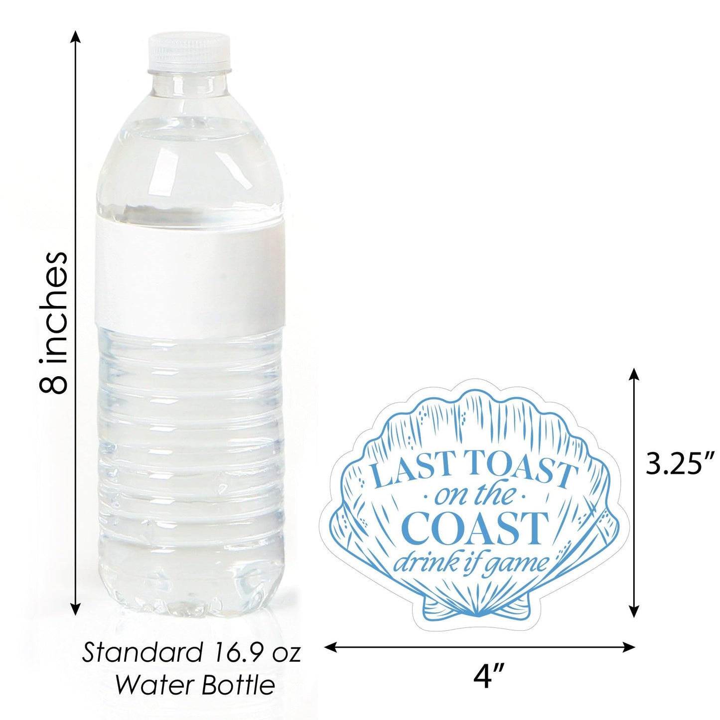 Big Dot of Happiness Last Toast on The Coast Drink If Party Game, Coastal Bride Beach Bachelorette Game Cards - Set of 24