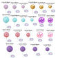50PCS Macaron Ball Cake Topper Decoration for DIY Baking 5 Sizes Decorative Cake Toppers for Wedding Birthday and Anniversary (Pink Blue Purple)