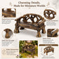 Essivox Brown Resin Fairy Garden Miniature Bench Chair, Outdoor Furniture Decoration for Home and Garden Landscape