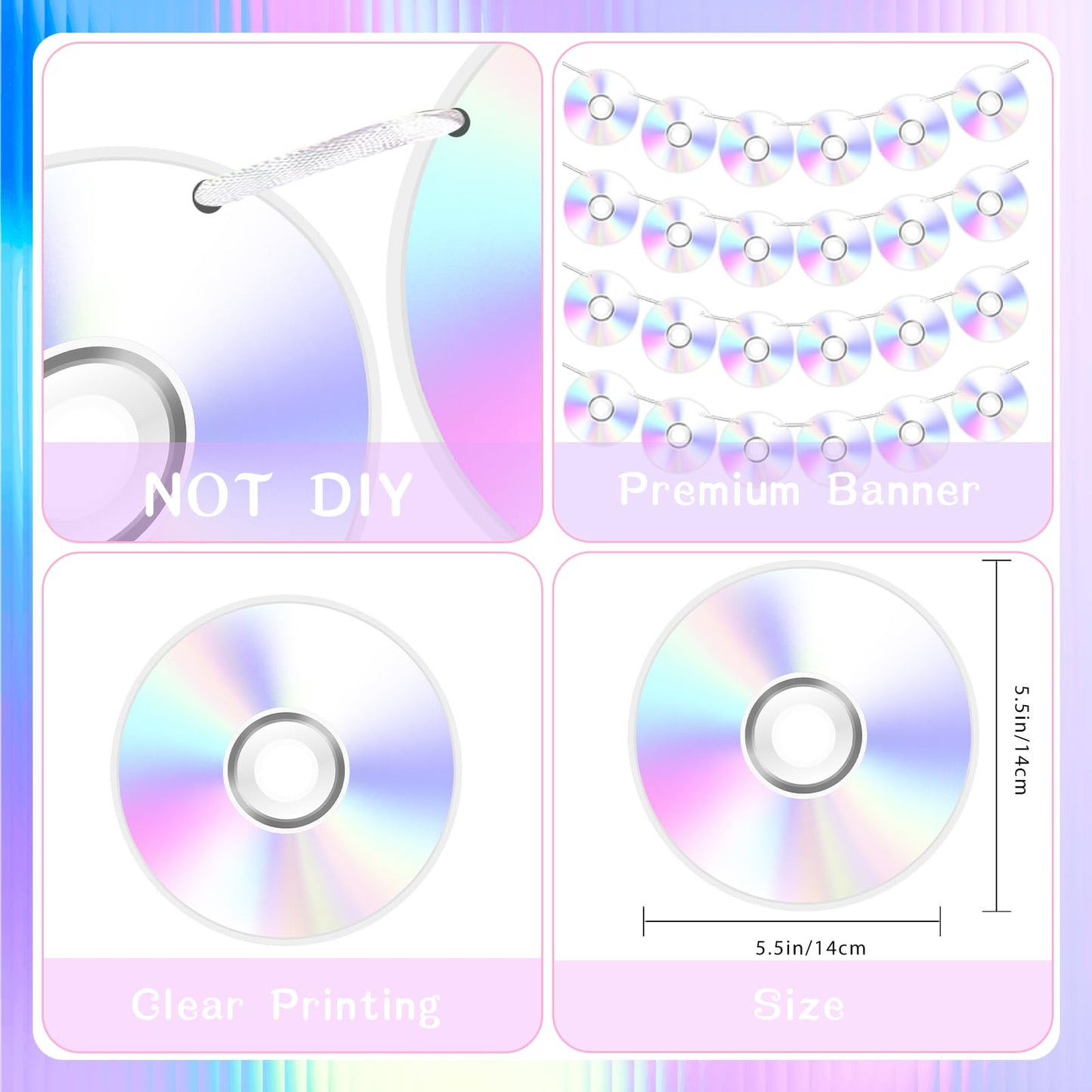 Retro 90s CD Music Theme Banner 4 Pack
