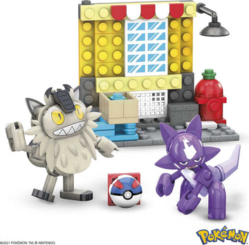 MEGA Pokémon Action Figures Building Toy Collectible Toxel vs. Galarian Meowth with Great Ball