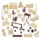 BMC Classic Marx Antique Furniture - 36pc Dollhouse Plastic Playset Accessories