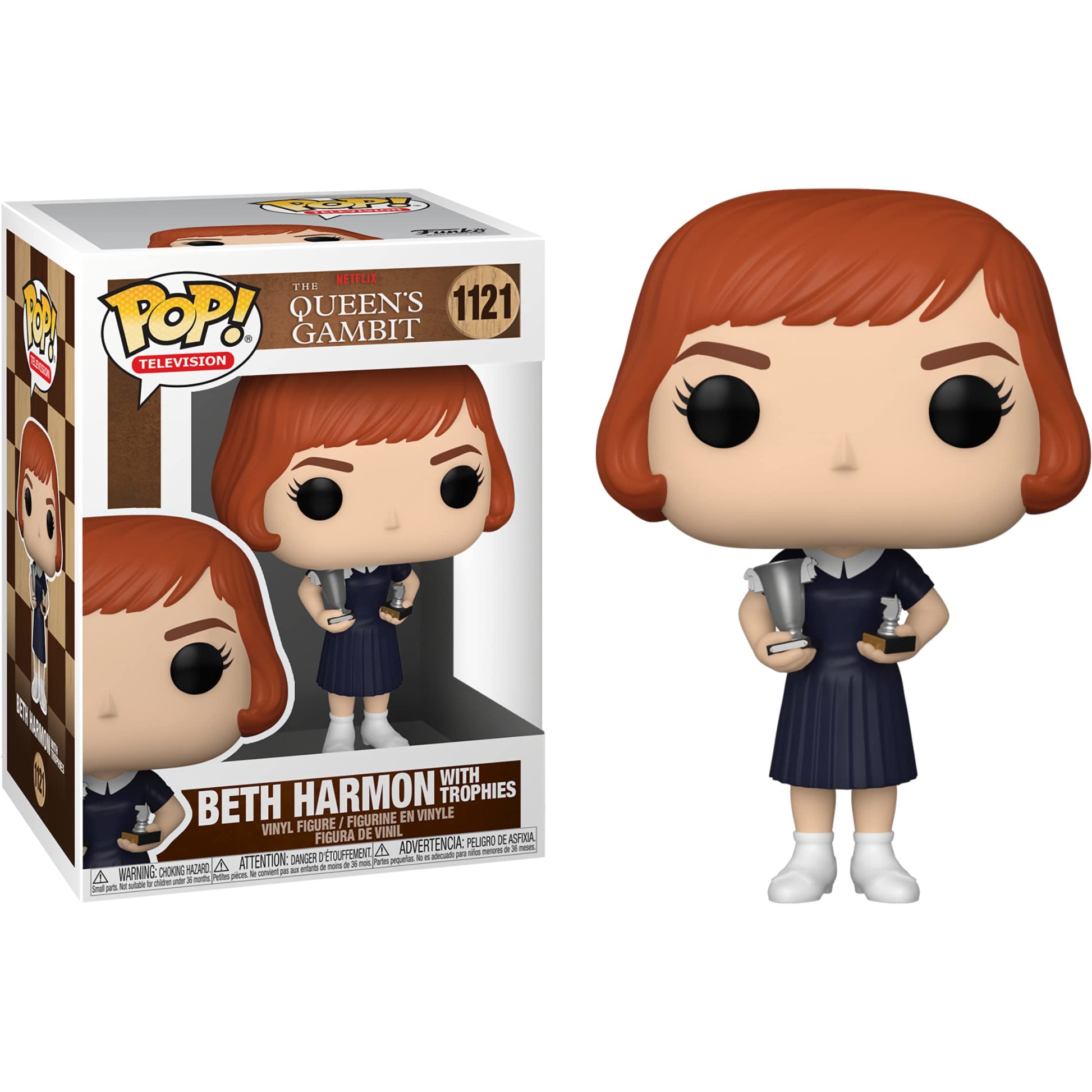 Beth Harmon with Trophies: Fun ko P o p ! TV Vinyl Figurine Bundle with 1 Compatible 'ToysDiva' Graphic Protector (1121-57690 - B)