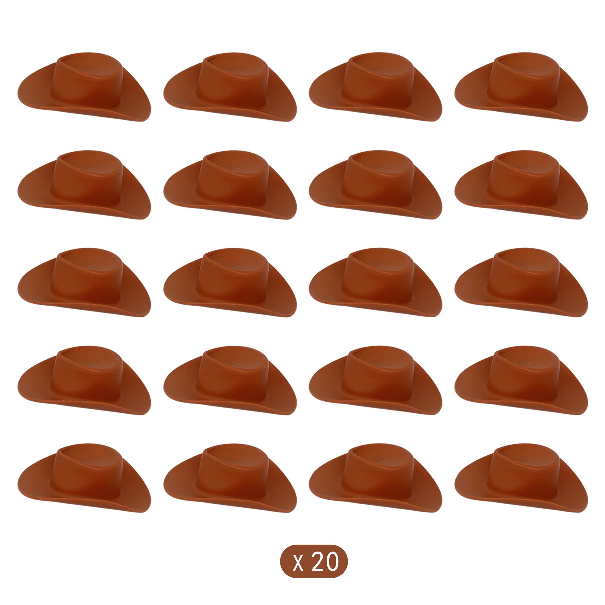 Gexolenu 20 Pcs Plastic Mini Cowboy Hat Decoration Western Cowgirl Hat Doll Hats for Dollhouse Party Decoration Boy Girl Birthday Cake Decor