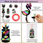 64 Pcs Hawaiian Luau Party Scratch Cards Art Magic Rainbow Scratch Cards Flamingo Pineapple Beach Coconut Shape Scratch Paper Art Crafts with Stick