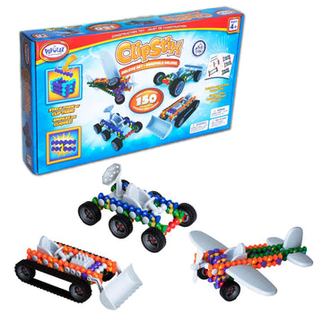 POPULAR PLAYTHINGS Clipstix Building Sticks Kit for Kids, Construction Stem Building Gift for Boys & Girls, Playstix - Deluxe 150 Piece