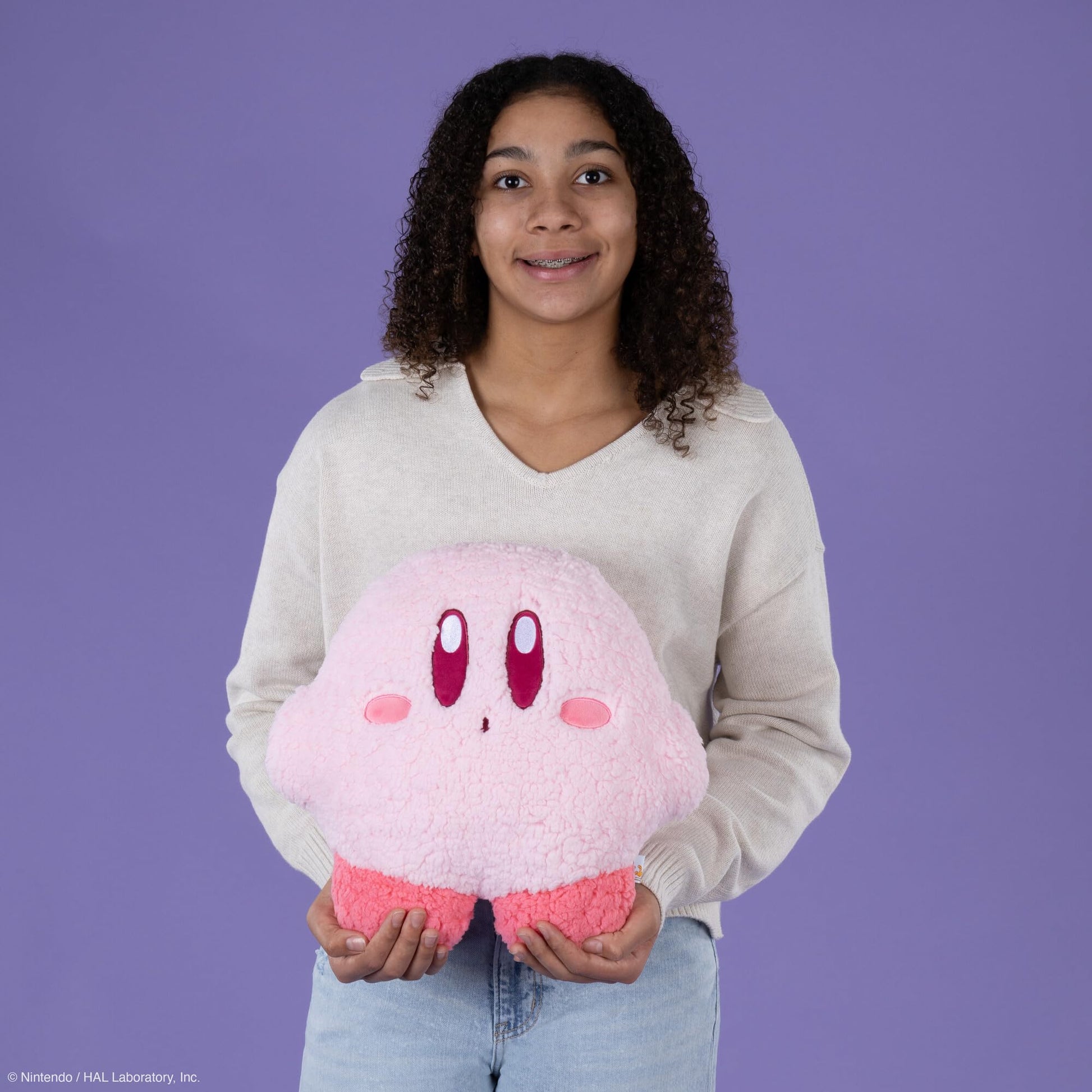 Tomy Mofulatto Kirby Plush - Flat Kirby Plush Figure with Fluffy Texture - Officially Licensed Collectibles and Gamer Decor - Video Game Gifts for Him