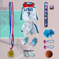 Wenzhuo Basketball Sports Dolls Clothes set-18 inch Doll Closet Accessories-Doll Tops, Short Sleeves, Headbands, Socks, Shoes, Rackets, etc-Children's
