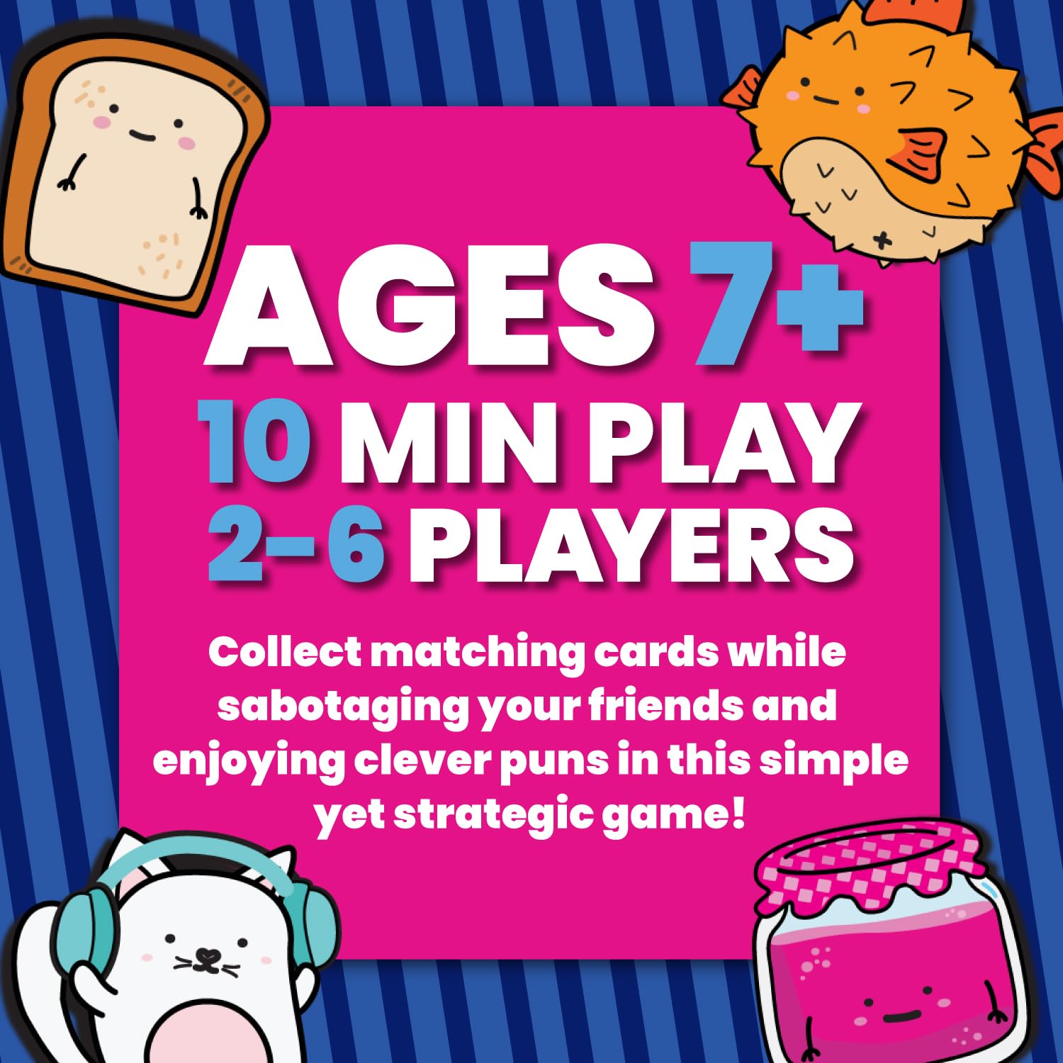 Jelly Fish Toast & Jam Wildly Entertaining Strategy Card Game for Family and Group Game Night | Easy to Learn and Play with 10 Minute Rounds | Fun