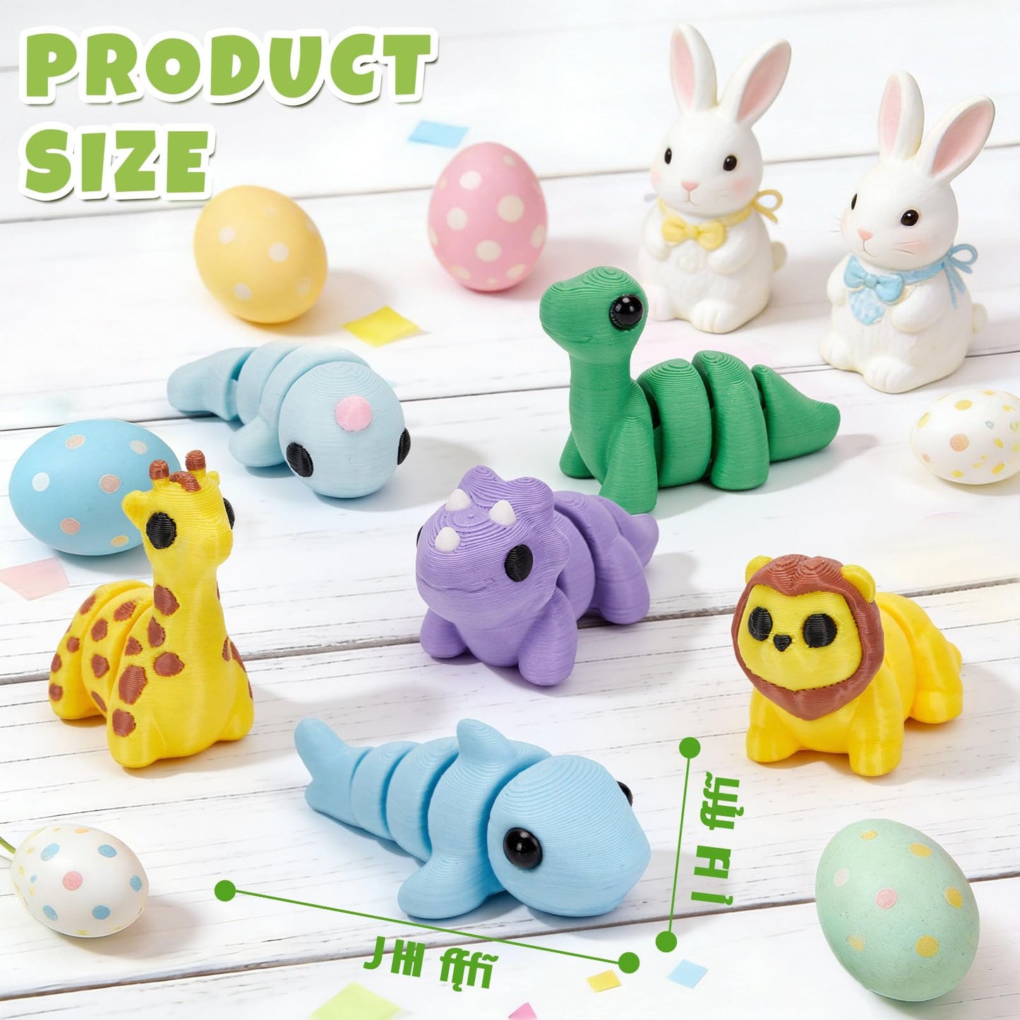Cessfle Mini 3D Printed Animals Easter for Easter Basket Stuffers, 3D Printed Party Favors Classroom School Prize Rewards Gifts Exchange for Kids Boys