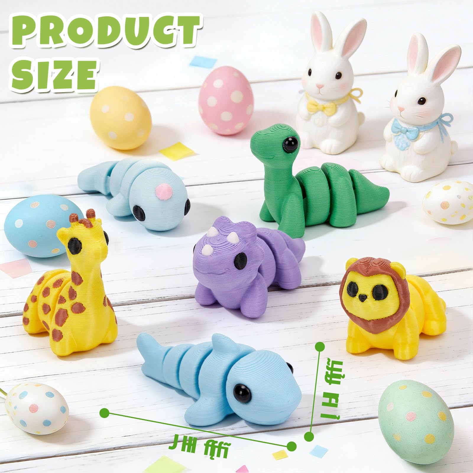 Cessfle Mini 3D Printed Animals Easter for Easter Basket Stuffers, 3D Printed Party Favors Classroom School Prize Rewards Gifts Exchange for Kids Boys