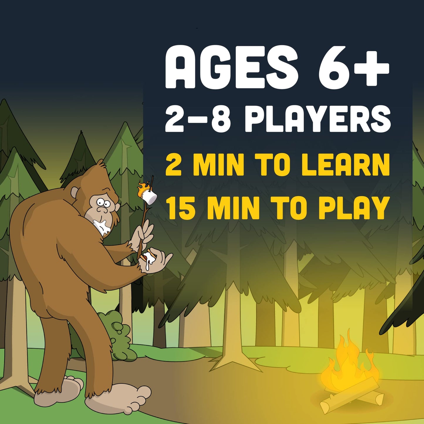 Camping with Sasquatch by Big Discoveries - A 128-Count Family Card Game with a Roar! | Fun Rummy Meets Slapjack Card Games for Kids, Teens, Adults