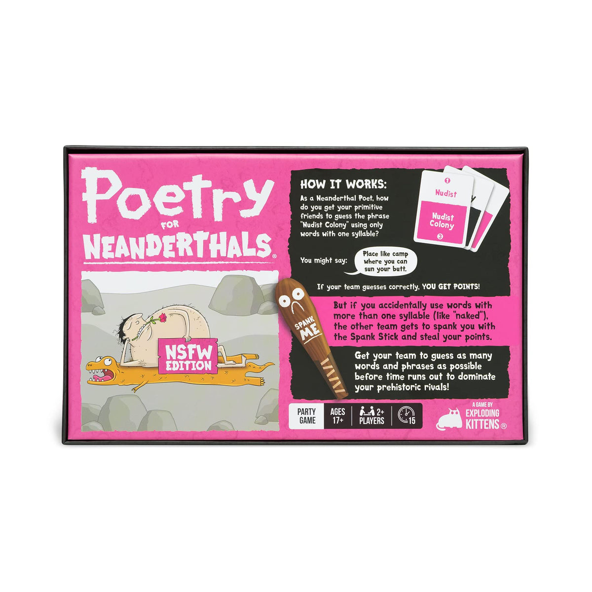 Exploding Kittens Poetry for Neanderthals NSFW, 2+ Players, Ages 17+