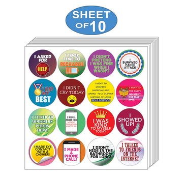 Creanoso Stickers for Adult Series 4 - Self Care (10-Sheet) - Premium Gift Set - Inspirational Sayings Quote Sticker Assorted Set - Gift Rewards Ideas