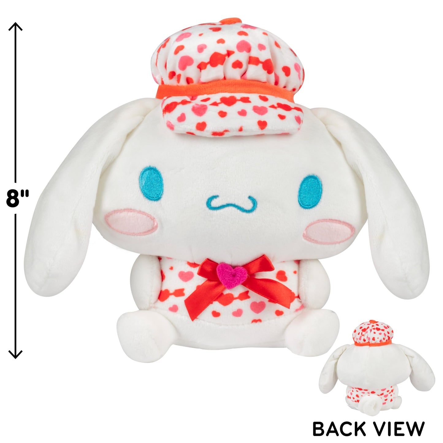 Cinnamoroll 8 Inch Hearts Valentine's Day Plush - Officially Licensed Hello Kitty & Friends - Authentic Collectible Stuffed Animal Holiday Toy - Gift